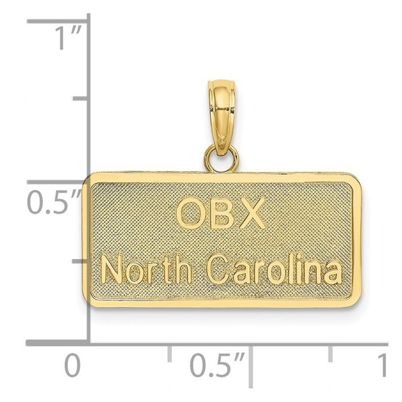 10K Gold OBX NORTH CAROLINA License Plate Charm - Picture 2 of 4